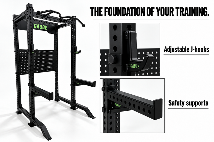 11GAUGE Black Warrior A1 detail illustration: adjustable J-hooks and safety supports
