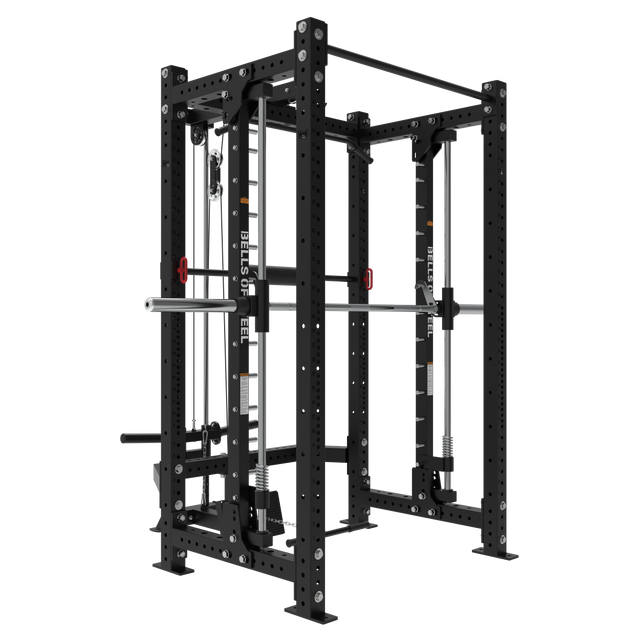 Smith Machine Rack With Lat Pulldown - Hydra (3" x 3", ⅝" Holes)
