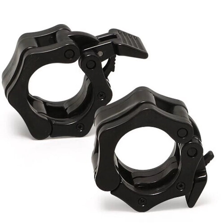 Black color 2-inch Olympic barbell collars pair for weightlifting