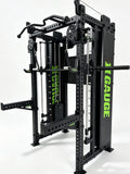 Black Warrior 3-in-1 Smith Machine & Functional Trainer — A550 | Side view — optional pegboard