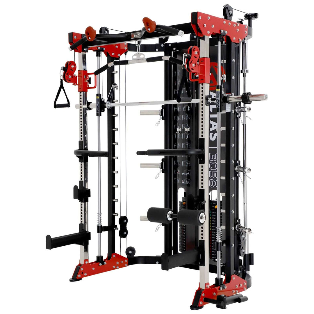ALTAS AL-3058G Strength Smith Machine for home gyms, versatile 9-in-1 equipment, perfect for fitness enthusiasts in Calgary.