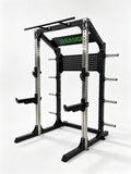 Sharp Edge Power Rack — B109 | Side view — optional pegboard