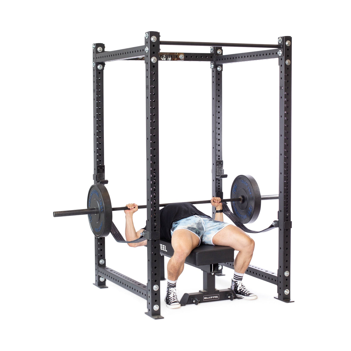 Rack de musculation Hydra Flat Foot – Rack robuste sur mesure avec trous de 3" x 3" et 5/8".