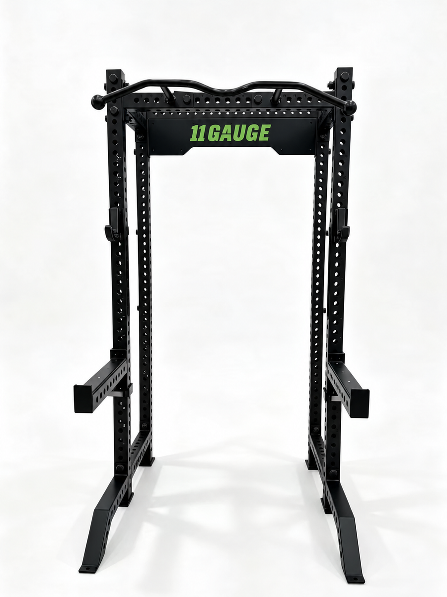 Black Warrior Half Rack — A100 | Front view — no pegboard