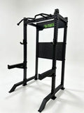 Black Warrior Half Rack — A100 | Left-facing angled view — optional pegboard
