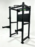 Black Warrior Full Rack — A200 | Left-facing angled view — optional pegboard
