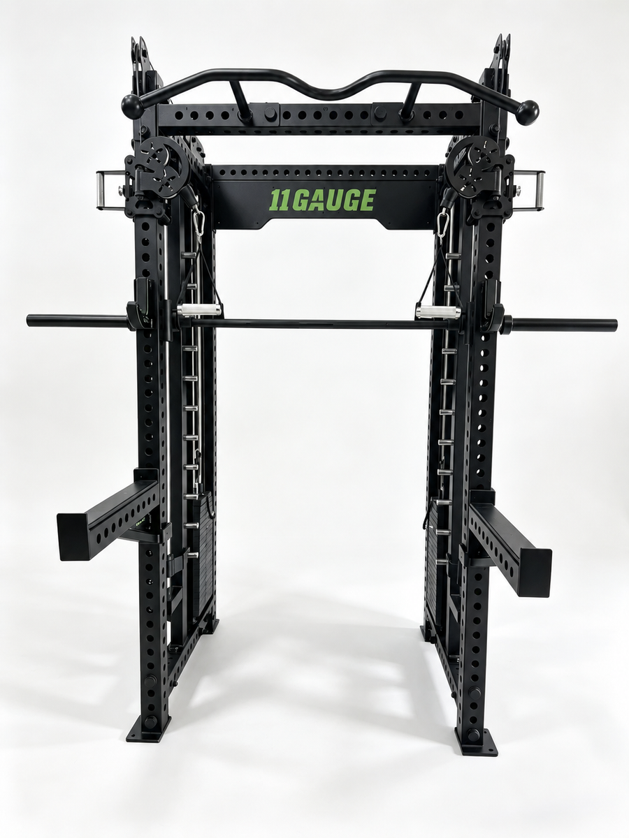 Black Warrior 3-in-1 Smith Machine & Functional Trainer — A550 | Front view — no pegboard