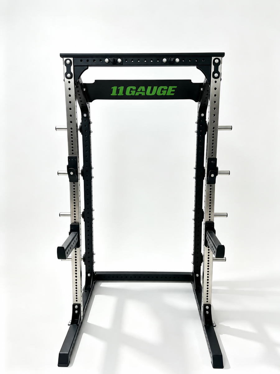 Sharp Edge Power Rack — B109 | Front view — no pegboard