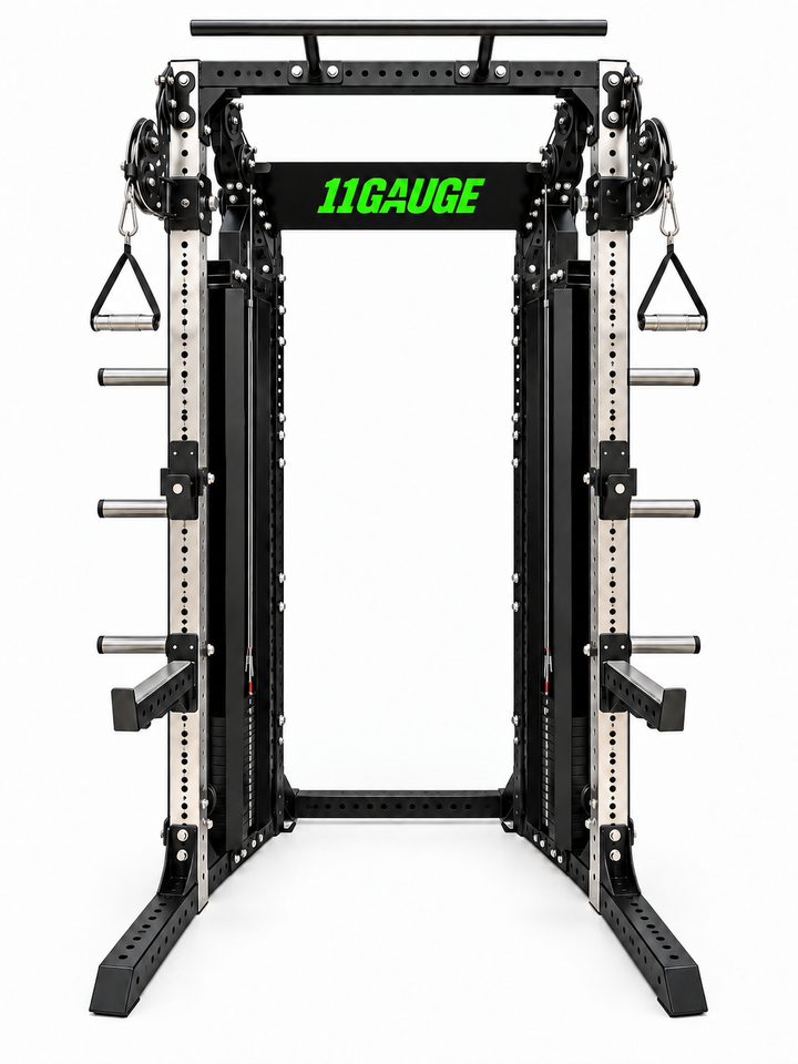 Sharp Edge Functional Trainer & Power Rack — B325 | Front view — no pegboard