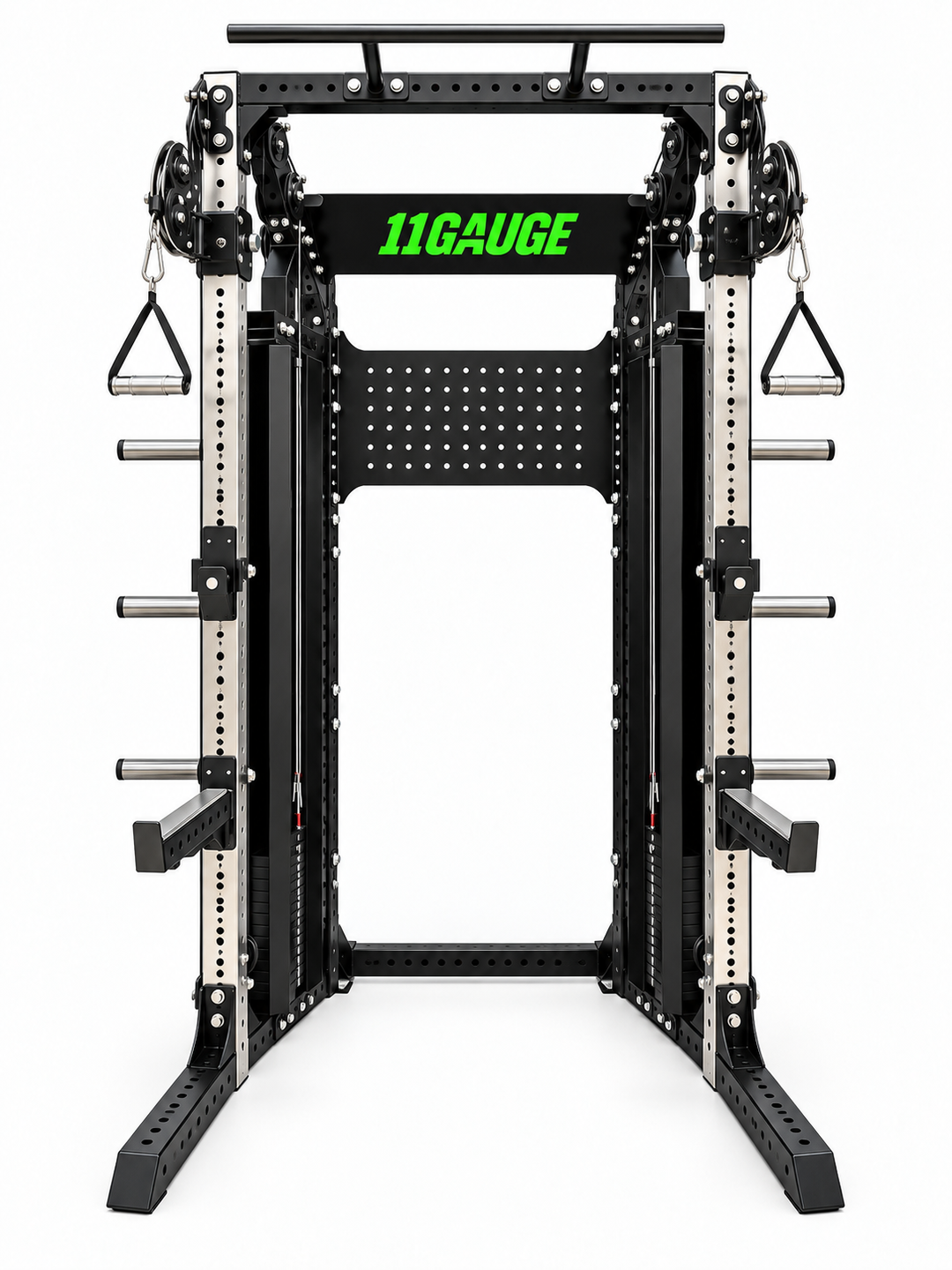 Sharp Edge Functional Trainer & Power Rack — B325 | Front view — optional pegboard