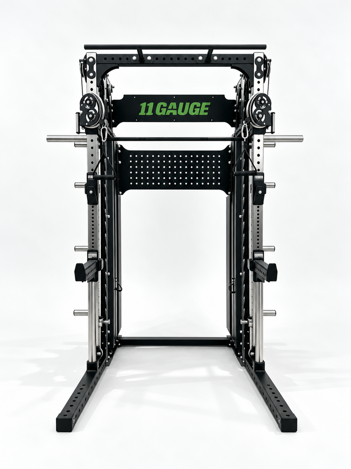 Sharp Edge 3-in-1 Counterbalanced Smith Trainer — B488 | Front view — optional pegboard