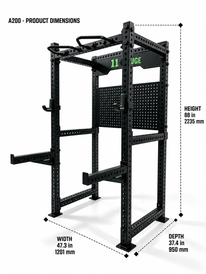 A200 dimensions — width 47.3 in, depth 37.4 in, height 88 in (1201 × 950 × 2235 mm)