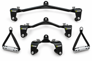 MEGA five-piece cable handle set: three multi-grip bars and two single-hand handles; no wooden pegs