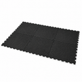 Six 38 × 38 inch, 10 mm interlocking rubber gym tiles — complete six-piece set
