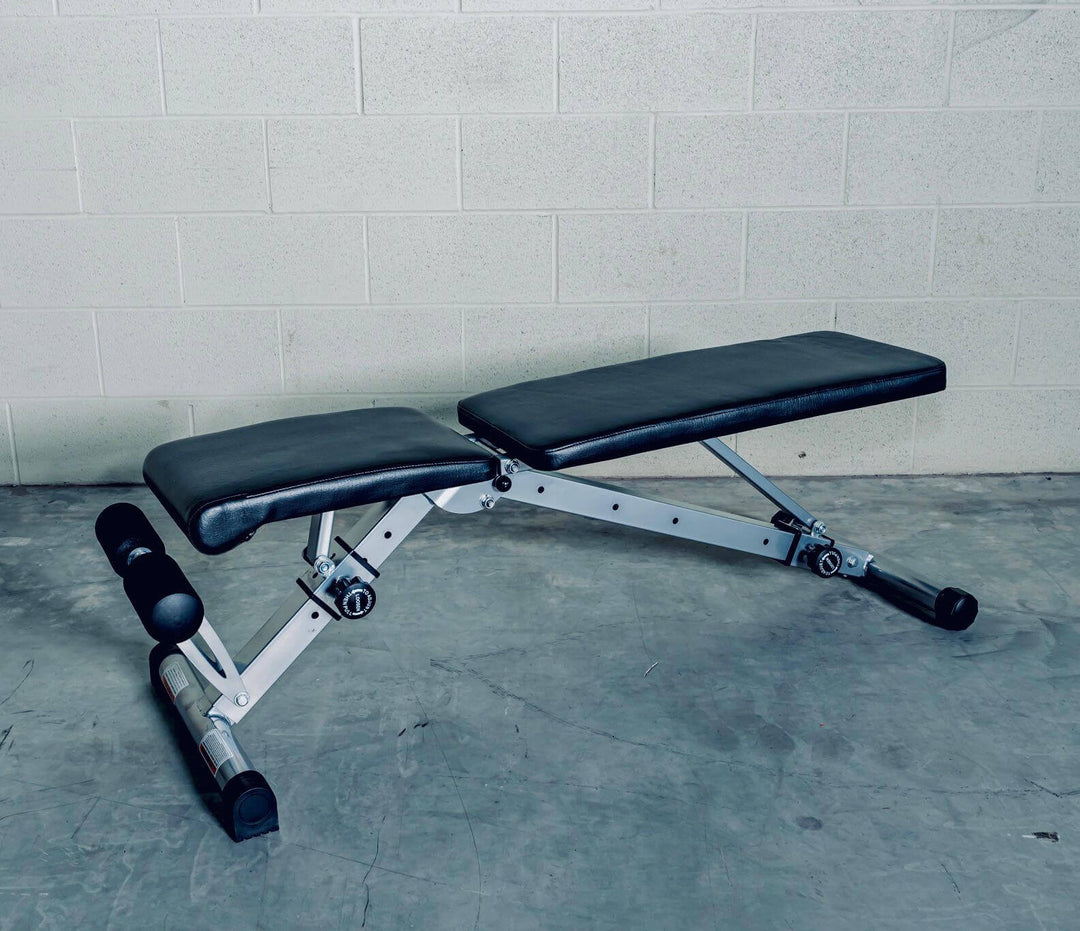 Adjustable weight bench for strength training, ideal for home gym or commercial fitness use in Calgary.