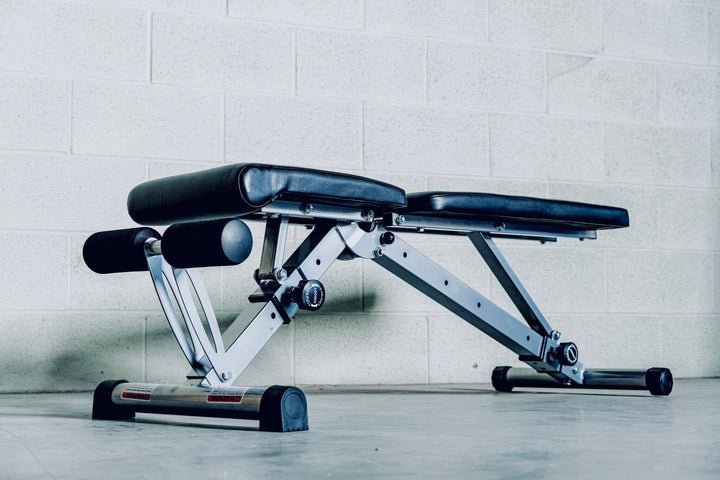 Adjustable workout bench for strength training, ideal for home and commercial gym use in Calgary.