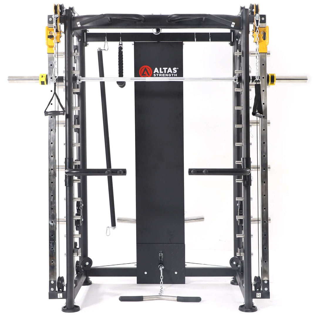 ALTAS AL-3000F Smith Machine, versatile light commercial gym equipment, supports 2000 lbs, ideal for strength training in Calgary.