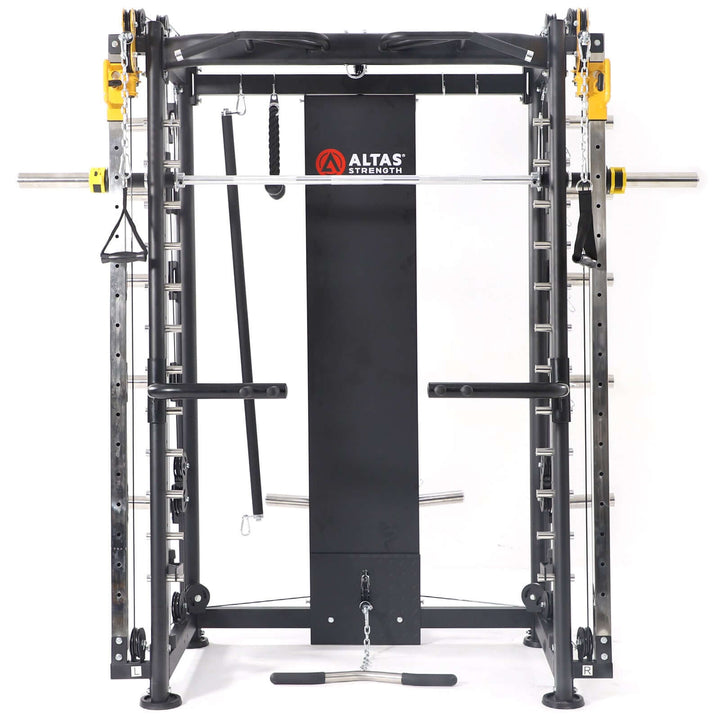 ALTAS AL-3000F Smith Machine, versatile light commercial gym equipment, supports 2000 lbs, ideal for strength training in Calgary.