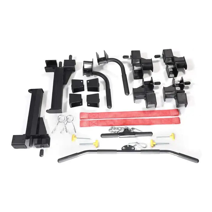 ALTAS AL-3028 power rack accessories including J-hooks, dip handles, safety bars for gym equipment in Calgary.