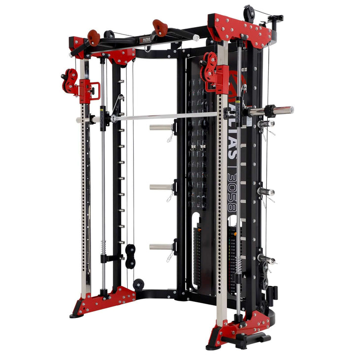 ALTAS AL-3058G Strength Smith Machine for home gyms, featuring pulley system and compact design for versatile strength training.