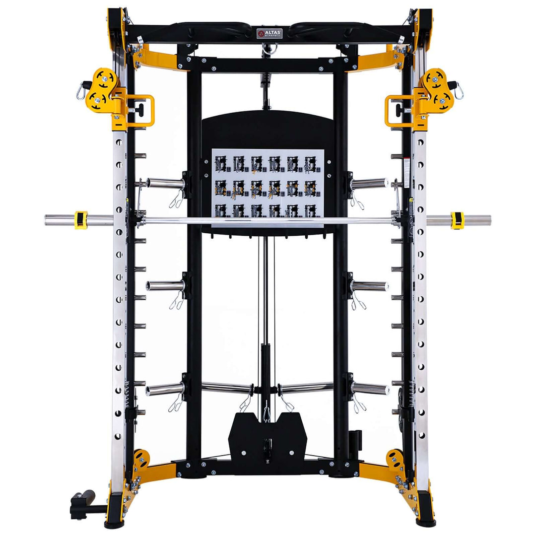 ALTAS AL-3059 Smith Machine, all-in-one strength training gym equipment for home and commercial use in Calgary.