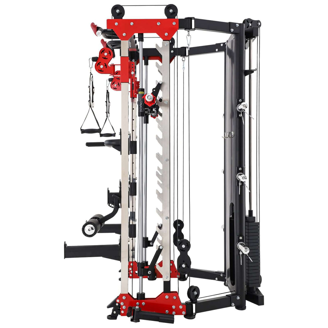 ALTAS AL-3107 Folding Smith Machine for home gym, compact design, versatile strength training equipment, ideal for Calgary fitness enthusiasts.