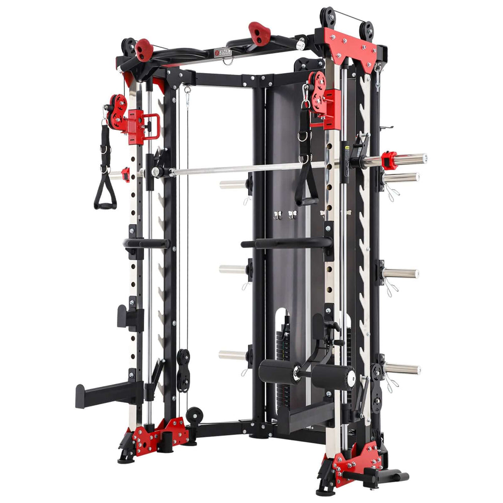 ALTAS AL-3107 Folding Smith Machine, compact weightlifting equipment ideal for home gyms in Calgary.