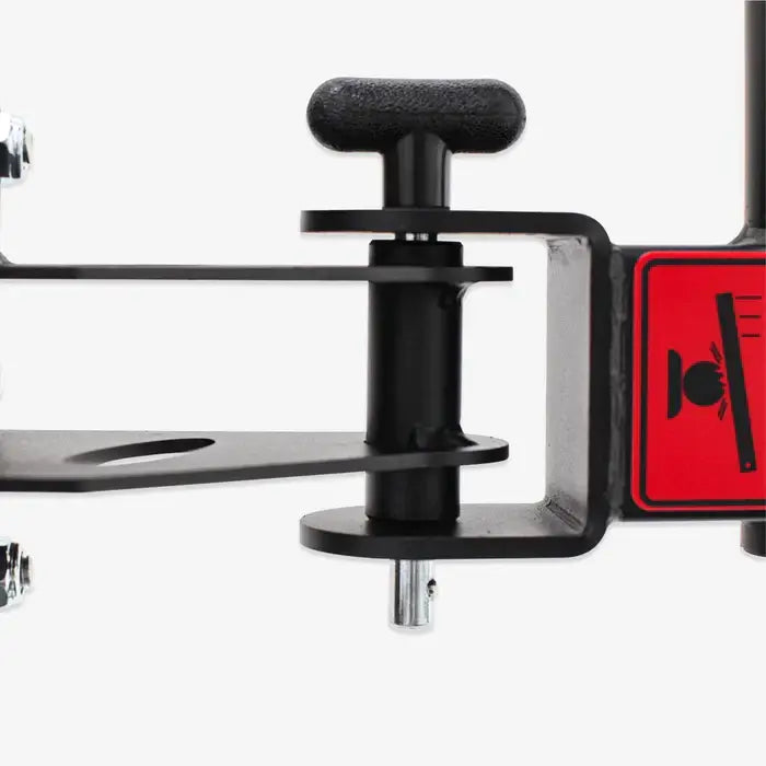 Close-up of adjustable locking mechanism on ALTAS AL-3107 Smith Machine, ideal for compact home gym setups.