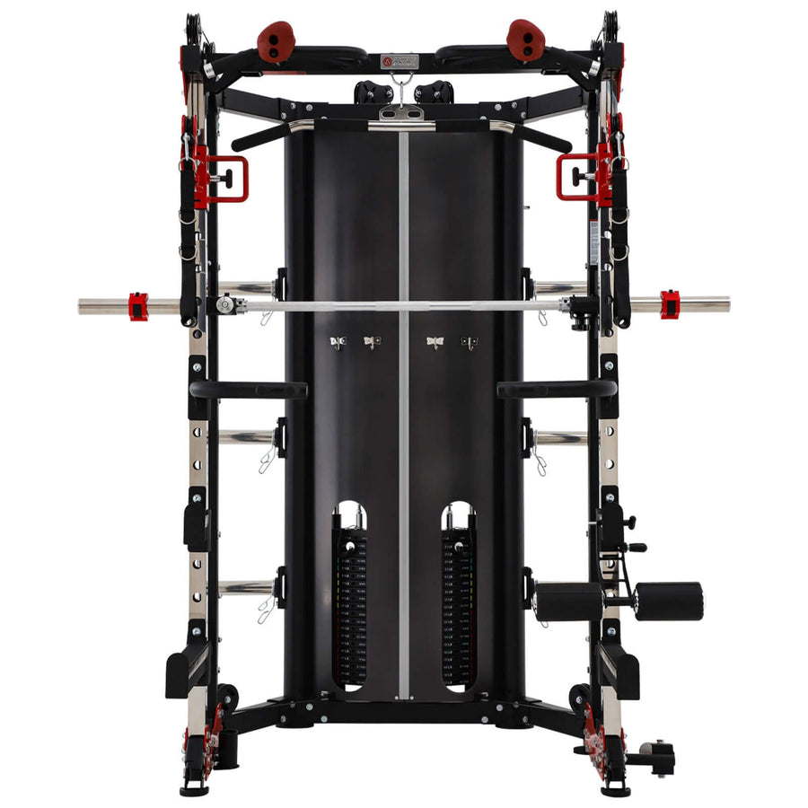 ALTAS AL-3107 Strength Folding Smith Machine for compact home gym, featuring versatile exercise options in one unit.