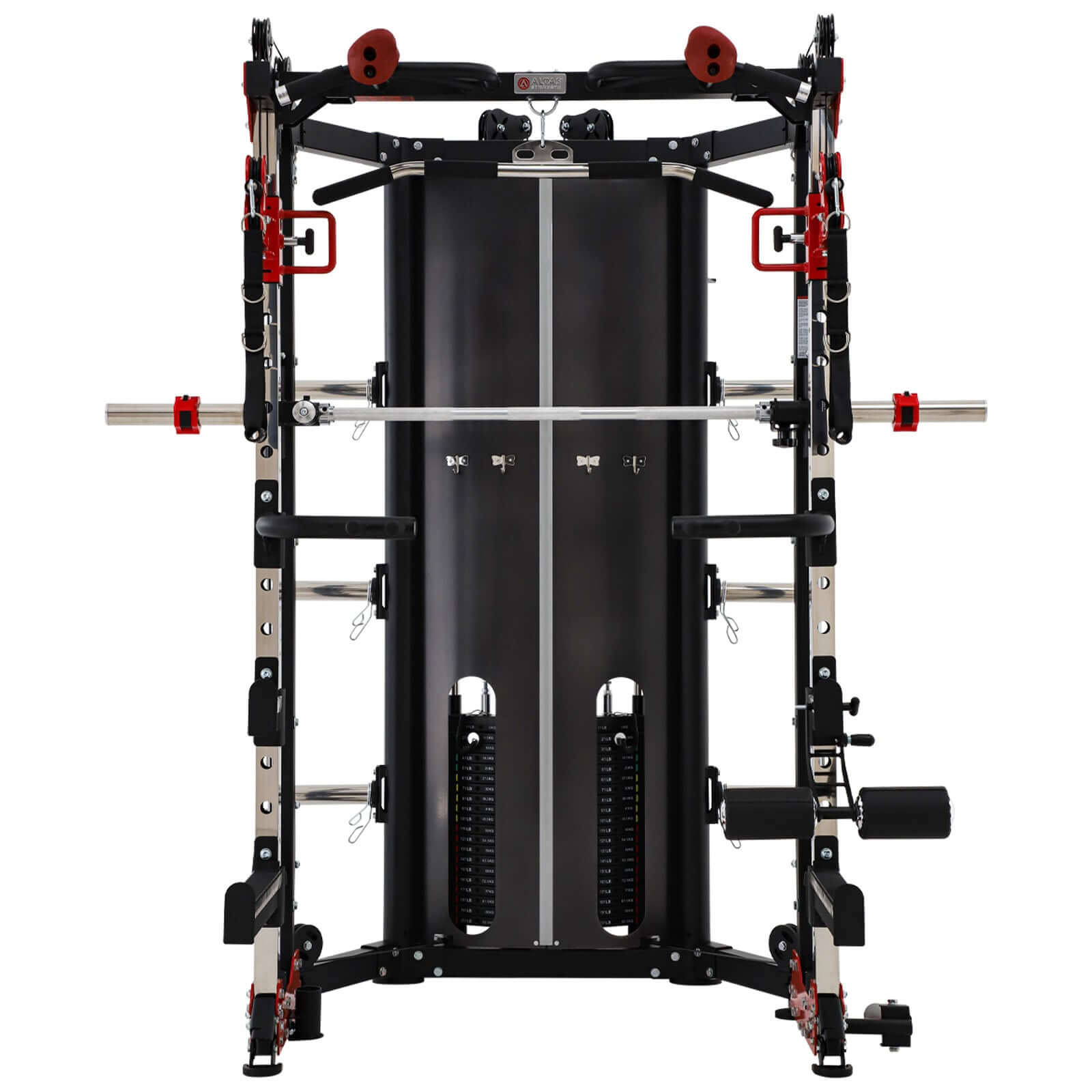 ALTAS AL-3107 Folding Smith Machine, compact design for home gyms, ideal for strength training in Calgary.