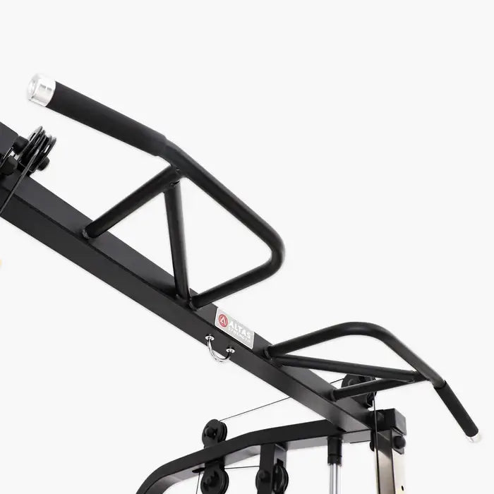 Close-up of the Altas AL-M810 Smith Machine's sturdy pull-up bar for effective strength training.