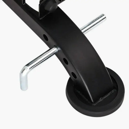 Close-up of the ALTAS AL-M810 Smith Machine's sturdy base and support structure designed for stability in home gym equipment.