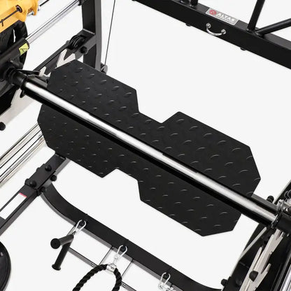 ALTAS AL-M810 Smith Machine equipment close-up view of the textured weightlifting platform for effective strength training.