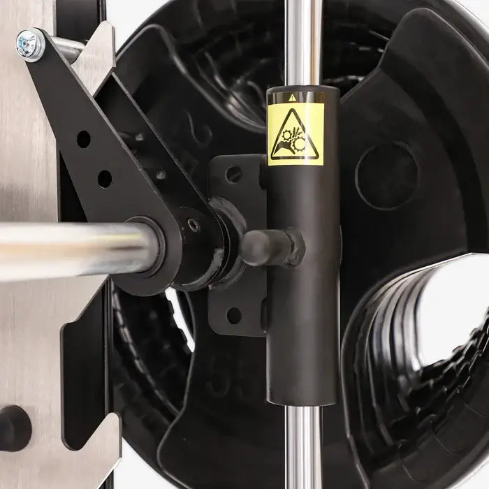 Close-up of the pulley system on the ALTAS AL-M810 Smith Machine for strength training.