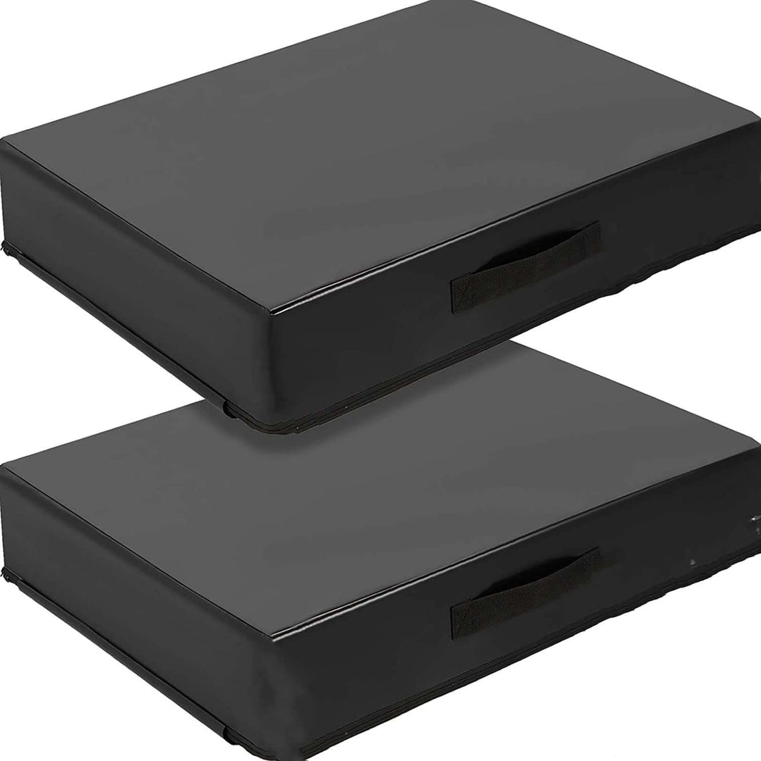 Barbell crash cushion pads pair designed to absorb shock and protect flooring, ideal for gym equipment in Calgary.