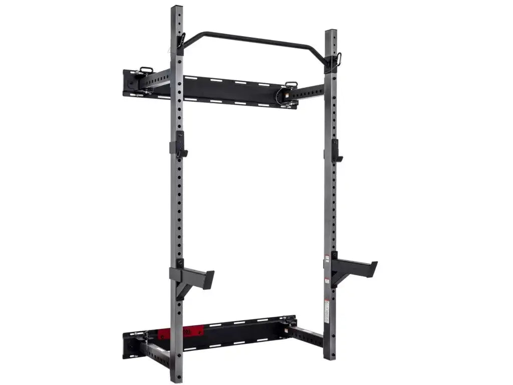 Folding Power Rack AWR92 X-RIVAL for home gyms, featuring a robust frame and compact storage design, ideal for strength training.