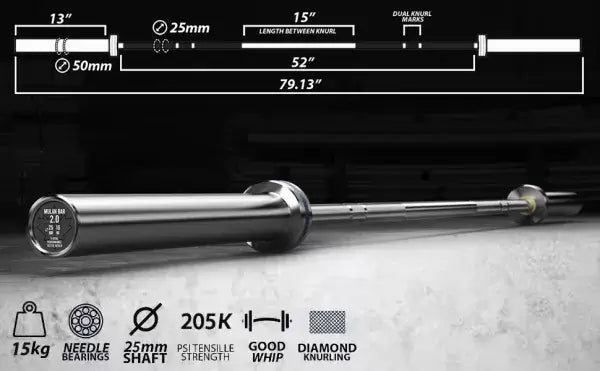 Mulan 2.0 Women Olympic Bar 35LBS 1500LBS CERAKOTE FINISH X-RIVAL