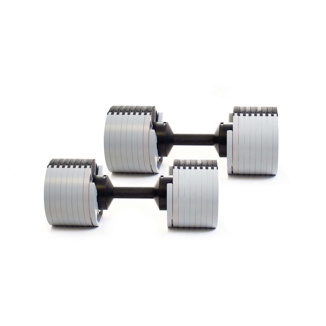 Nuo Style Adjustable Dumbbells 50LB pair with 9LB increments, ideal for home gym and fitness equipment in Calgary.