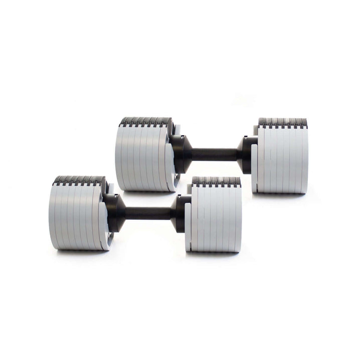 Nuo Style Adjustable Dumbbells 50LB pair with 9LB increments, ideal for home gym and fitness equipment in Calgary.