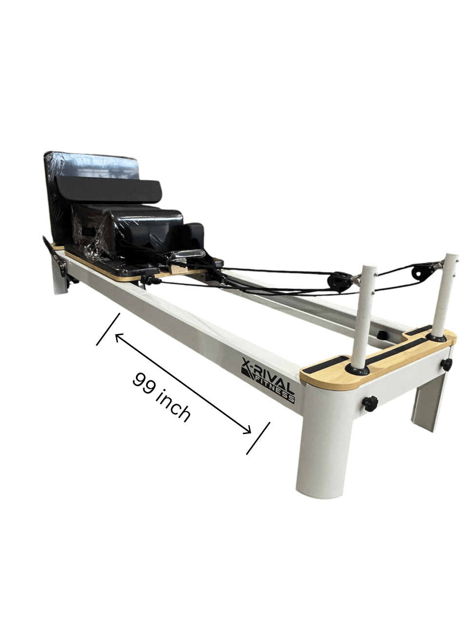 Pilates Reformer S by X-Rival Fitness, 99 inches, ideal for strength training and improving flexibility, available in Calgary gym equipment.