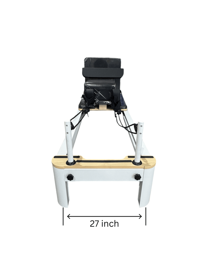 Pilates Reformer S with adjustable springs, suitable for strength training and fitness in Calgary.
