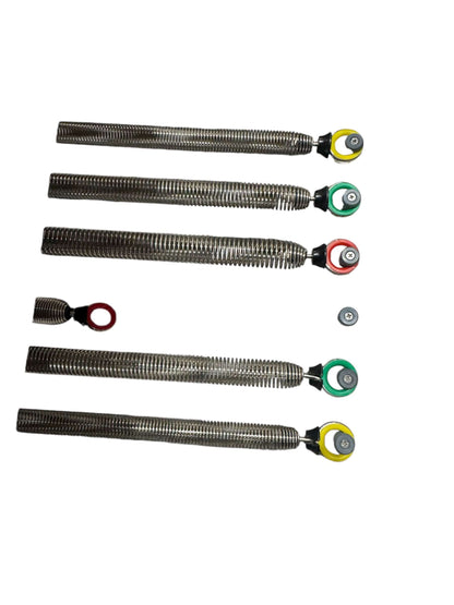 Adjustable springs for Pilates Reformer, enhancing resistance training for home gyms and fitness studios in Calgary.