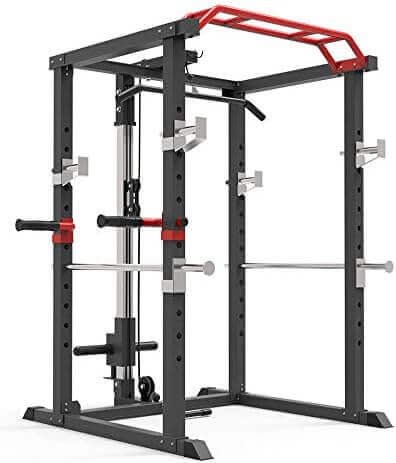 X-RIVAL XR2002 power rack with lat pull-down, sturdy gym equipment for strength training, ideal for home and commercial use.