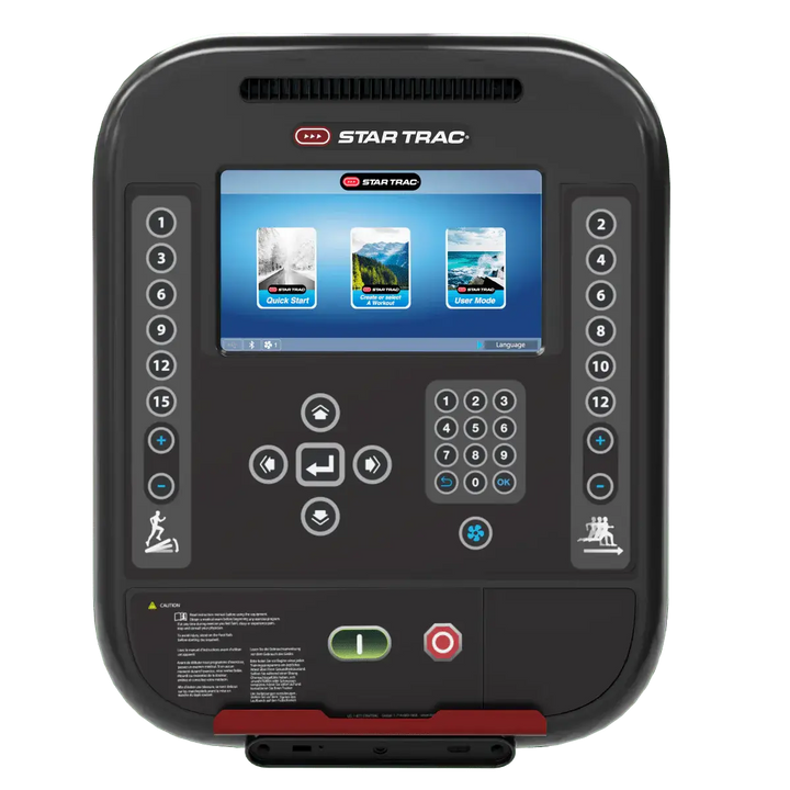 Star Trac 4 Series Treadmill console with LCD display and control buttons, ideal for gym equipment in Calgary.