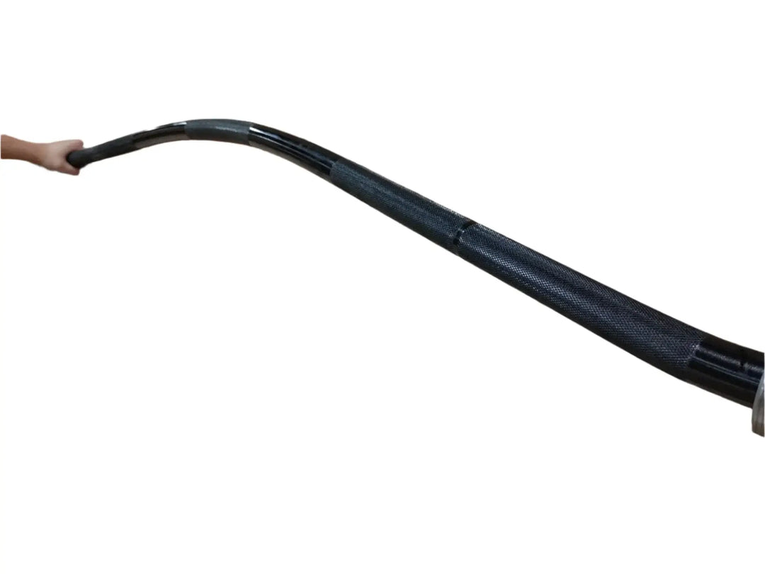 Buffalo Bar for weightlifting, designed to reduce shoulder strain during squats and bench presses, ideal for Calgary gym enthusiasts.