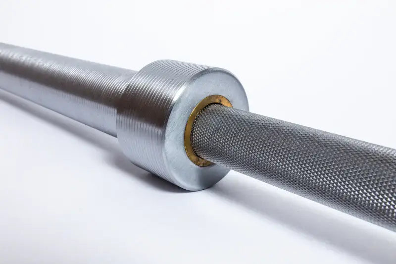 Close-up of a StrongArm squat bar showcasing its thick grip and sturdy design for heavy weightlifting, gym equipment Calgary.