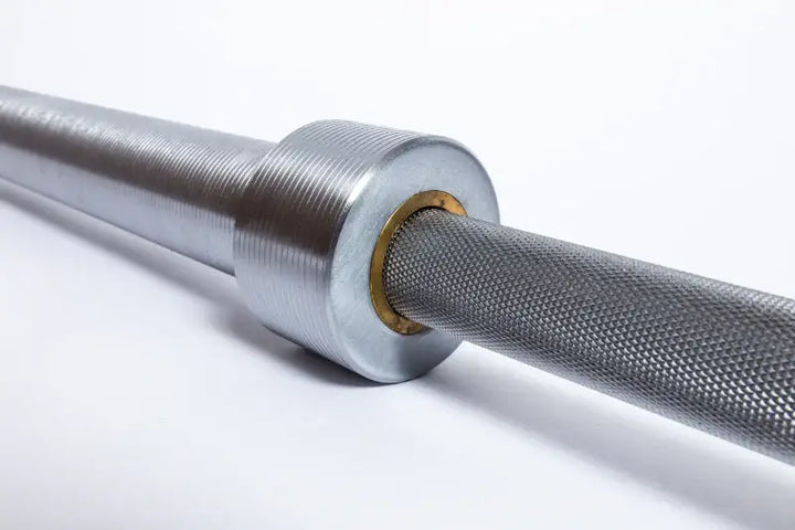 Close-up of a StrongArm squat bar showcasing its thick grip and sturdy design for heavy weightlifting, gym equipment Calgary.