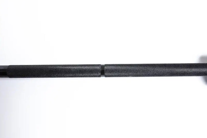 StrongArm Standard Bar with black zinc plating and textured grip for weight training and powerlifting in Calgary.