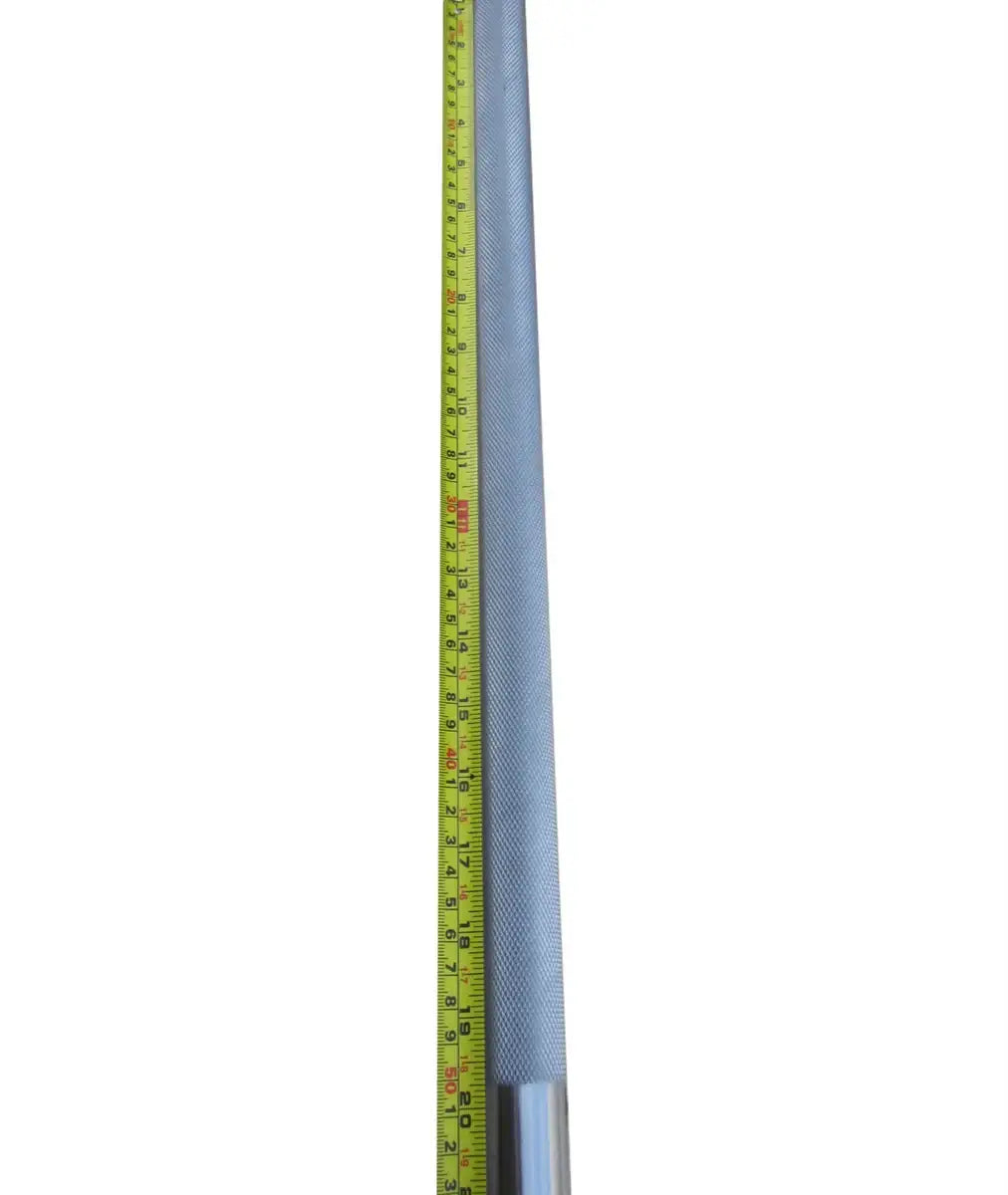 StrongArm Sumo Deadlift Bar shown with measuring tape for scale, ideal for serious strength training at home or in a commercial gym.