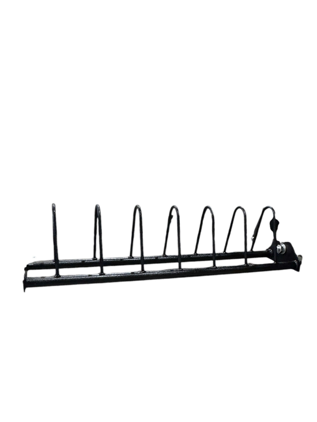 Adjustable weight plate rack for organized storage of gym equipment at home or commercial gyms.